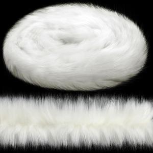WILLBOND White Faux Fur Trim Ribbon Christmas Trimming Furry Ribbon Fur Garland Trim for Christmas Tree Garlands Party Decors Holiday Santa Costume DIY(3.9 Inch x 11.5 Feet)