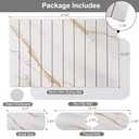 3 PCS Large Stone Dish Drying Mat for Kitchen Counter, Quick Dry Stone Dishes Mats, Sink Faucet Mat, Marble Water Absorbing Diatomaceous Earth Drying Pad for Countertop Tableware, Bottles (24*16inch+16*4inch+8*4inch, White Gold Marble)