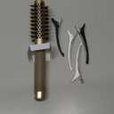 AIMIKE Round Hair Brush, 1 inch Barrel with Boar Bristles, Nano Thermal Ceramic & Ionic Tech, for Blow Drying, Styling, Curling and Shine + 4 Clips (Gold, Unisex, Fine Hair, Short Hair, Anti-Frizz)