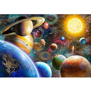 2x Nattork Jigsaw Puzzle 500 Pieces for Adults Youth Family Space Traveler Solar System Puzzle Pieces Fit Together Perfectly