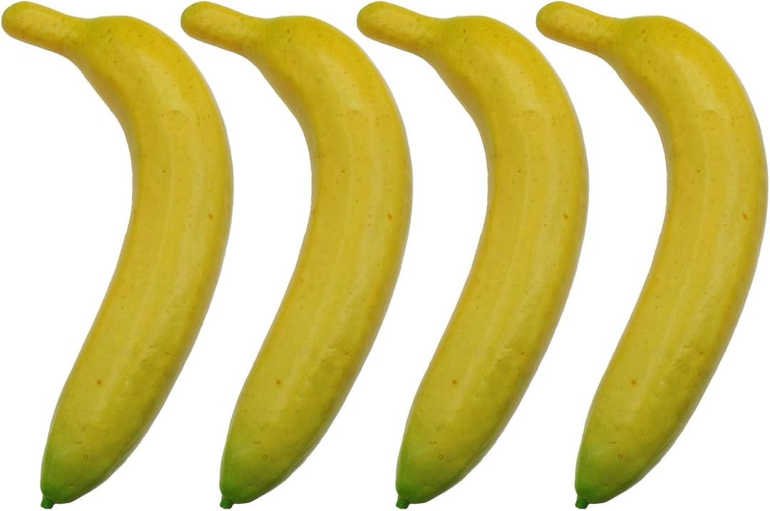 sunnates 4 Pack Artificial Banana Fake Banana Artificial Fruits Faux Fruit Decor Realistic Props Fake Fruit Decorations, Set of 2
