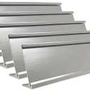 2" x 8" Aluminum Desk Name Plate Holder, Office Business Desk Sign Holder Desktop-5 Pack (Silver)