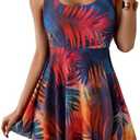 B2prity One Piece Swimdress Swimsuits for Women Tummy Control Swim Dress Cute Modest Skirt Bathing Suit, M