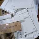 Rolanstar Fireplace TV Stand with Led Lights and Power Outlets, TV Console for 32" 43" 50" 55" 65", Entertainment Center with Adjustable Glass Shelves, Ivory White