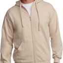 Fruit of the Loom Unisex Adult EverSoft Fleece Full Zip Hoodie Sweatshirt (Medium, Khaki Heather Full Zip)