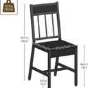 YATINEY Dining Chairs Set of 4, Industrial Kitchen Chairs with Metal Frame, Slanted Back, Wooden Dining Chair Set, for Kitchen, Living Room, Black CY03L4BB, 14.6"d X 14.6"w X 36.2"h