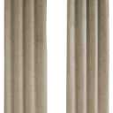 Monarch Specialties Curtain Panel Room Darkening, Velvet 84"H Taupe