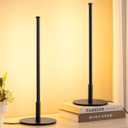 EDISHINE Upgraded LED Table Lamp Set of 2, Stepless Dimmable Bedside Lamps with Metal Finish & 3 Color Temperature, 6W Modern Desk Lamps, Black Nightstand Lamp for Bedroom, Living Room, Corner, Gift