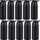 CHENGU Water Bottle Bulk 20 oz Aluminum Reusable Bottles Lightweight Snap Lid Water Cups Easy Carry Leak Proof Travel Tumbler for Gym Sports Camping Hiking Fishing (Black)