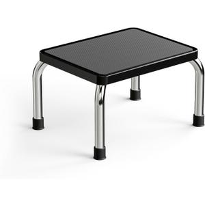 Heavy-Duty Foot Step Stool for Adults with Non-Slip Surface, 350 lbs Capacity, Portable One-Step Stool for Kitchen, Bathroom, Office, Bedroom