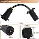 F2BC004XXBK 7 Way Vehicle Power Adapter to 7 Blade Connector Cable, Compatible with Furrion Vision S RV Camera Systems and 7 Pin 12V Trailer Camera Sevices, Replaces FR87PR 2021132201