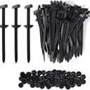 50Pack Heavy Duty Nylon Zip Ties with Mounting Buckles, Self-Locking Cable Fasteners for Car & Home