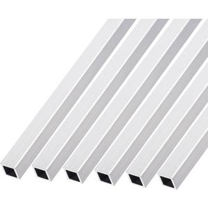 TOP-VIGOR 6Pcs 6063 Aluminum Square Tube, 8mm x 8mm x 1mm Wall Thickness 200mm Length Aluminum Tubing Seamless Straight Pipe for Machinery Frame Construction DIY Projects