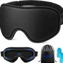 WAOAW Sleep Mask for Men Women: Blackout Eye Masks for Sleep - 3D Breathable Soft Comfortable Eye Mask for Travel - Adjustable Light Blocking Night Masks for Sleeping
