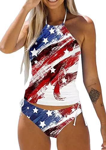 Womens Two-Piece Tankini Set Cow Skull with Leopard Print Sets Swimwear Tankini Top Sets Swimwear, L