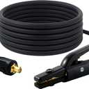 SA - 200 Amp Welding Electrode Holder Lead Assembly - Dinse 35-70 Connector - #2 AWG 100% Copper Cable (15 FEET)