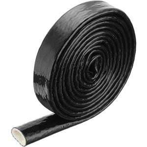 MECCANIXITY 3/4" ID 10ft Heat Shielded Fire Sleeve Silicone Coated Fiberglass Tape, for Automotive Hose Lines Wires Electrical Wiring, Black
