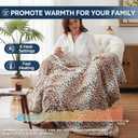 Westinghouse Heated Throw Blanket, Leopard Electric Throw Blanket, Luxury Faux Fur to Flannel Reversible, 6 Heating Levels & 2-10 Hours Time Setting, Machine Washable(Throw, 50"x60")