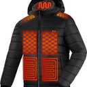 Heated Jacket for Men and Women, Black Winter Coat with Battery Pack, 13 Heating Zone Heated Coat (Small)