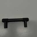 KNOBWELL 1 Pack Knurled Matte Black Solid 3 Inch（76mm） Hole Center Cabinet Handles Drawer Pulls for Kitchen Cabinet Pulls Cabinet Hardware,Aluminum Alloy Modern Cupboard Handles