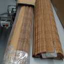 LazBlinds No Tools No Drill Cordless Bamboo Roman Shades, Light Filtering Window Treatment, Roll Up Bamboo Blinds for Windows 27'' W x 48'' H, Ceylon Light Russet