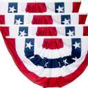 3 x 6 Ft American Flags Bunting, 4 Pack Bunting Flags Outdoor, Fourth Of July Decorations Pleated Fan Flag, Patriotic Bunting For Outside