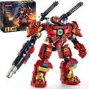 City Iron Warrior Mecha Building Sets,Mech Armor Building Blocks Model Kits,Robot Action Figure Toy Playset for Kids, for Boys and Adults Age 6 8 10 14
