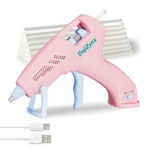 Hot Glue, Cordless Hot Glue with 30 Premium Glue Sticks (7×150mm), 90s Fast Heating, 2600mAh Type-C Rechargeable for DIY Crafts, Home Repairs, Creative Projects and Gift Making, Pink ﻿