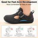 Toddler Slippers Girl Boy House Shoes Baby Moccasins Slippers Comfy Indoor Outdoor Barefoot Walking Shoes (Black)