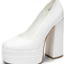 DREAM PAIRS Women's Platform High Heels Closed Toe Chunky Block Pumps Square Toe Ankle Strap Dress Fashion Party Y2K Shoes (6)