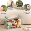 3 Packs Plush Toy Storage Organizer, Clear PVC Toy Storage Bags with Zipper & Handles for Board Games, Puzzles, Building Blocks, Books