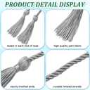 2 x ONUPGO Graduation Honor Cord, 68" Silver Graduation Cords Rayon Braided Tassel Cord, Polyester Yarn Long Robe Honor Rope for Graduation Students, Bachelor Gown