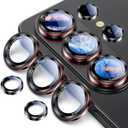 Uyiton for Samsung Galaxy S26 Ultra Camera Lens Protector - [Case-Friendly][Not Easy to Break][Ultra-Thin] Military-Grade Tempered Glass with Aluminum Metal Rear Camera Screen Cover - Black+Red