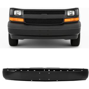 KUAFU Front Bumper Face Bar Compatible with 2003-2014 Chevy Chevrolet Express GMC Savana 1500, 2003-2025 Chevy Chevrolet Express GMC Savana 2500 3500 Replacement For GM1002425, 22872781 -Black 3Pcs