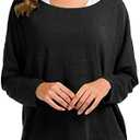 UGET Women's Oversized Baggy Tops Loose Fitting Pullover Casual Blouse T-Shirt Sweater Batwing Sleeve, XL