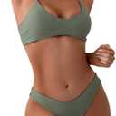 SHENHE Women's Floral Bikini Set 2 Piece Criss Cross Tie Back Low Rise Boho Swimsuits S