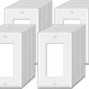 BESTTEN 40 Pack 1-Gang Switch Plates, Electrical Outlet Receptacle Covers, Unbreakable Polycarbonate Light Switch Cover, Standard Size 2.76 x 4.5, UL Listed, Contractor Pack, White
