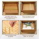 Kigley 3 Pcs Bamboo Wood Pegboard Drawer Organizer with 32 Pegs Wooden Peg Board Drawer Shelf Organizer Adjustable Peg System for Dishes Plate Pot Container Cookware Utensil Kitchen