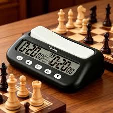 VINJOE Chess Clock Digital Chess Timer Professional for Board Games,Portable Digital Chess Clock & Game Timer with Basic,Bonus,Delay and Positive Time Features Best Gifts for Christmas(Without Battery