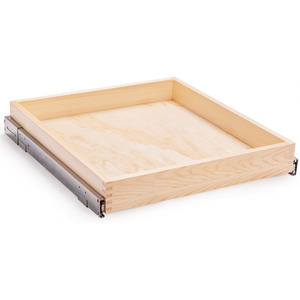 Mulush 29”W x 21”D x 3”H Soft Close Slide Out Wood Drawer Organizer for Kitchen, (Cabinet Opening>29.5 inches for Bottom Assembly, Width= 29 inches for Side Assembly)