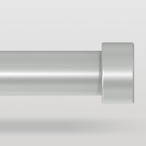Silver Curtain Rods for Windows 36 to 176 Inch(3-14 Feet),1" Diameter Rods with Modern Style End Cap Finials,Size:36-176 Inch