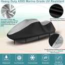 Jet Ski Cover, Durable 420D Jetski Covers 2 3 Seater Waterproof, UV Resistant Jetski Cover with 2 Air Vents, 4 Windproof Buckles, All Weather Universal Cover for Yamaha Seadoo (115"-120")
