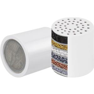 NearMoon 15 - Stage Replacement Cartridge Universal High Output Shower Filter with VC, Reduce Hard Water, Heavy Metal Impurity, Improve Skin & Hair, Fit Any Similar Filter (2 pack)