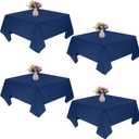 4 Pack Square Table Cloth 52x52 Inch Navy Blue Tablecloth Machine Washable Fabric Polyester Table Cover for Dining, Buffet Parties, Picnic, Events, Weddings and Restaurants, Navy Blue