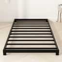 YUSENHEEI 4 Inch Twin Bed Frames, Heavy Duty Metal Platform Low Bed Frame Twin, No Box Spring Needed, Noise Free, Easy Assembly, Black
