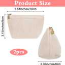 Bremorou Corduroy Cosmetic Bag Small Cosmetic Bags For Women Makeup Pouch For Purse Corduroy Bag With Zipper, Travel Makeup Pouch, Aesthetic Storage Blue/Khaki