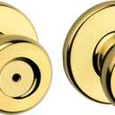 Kwikset Tylo Interior Privacy Door Knob with Lock, Door Handle For Bathroom and Bedroom, Polished Brass Keyless Turn Lock Doorknob, 1 Count (Pack of 1)