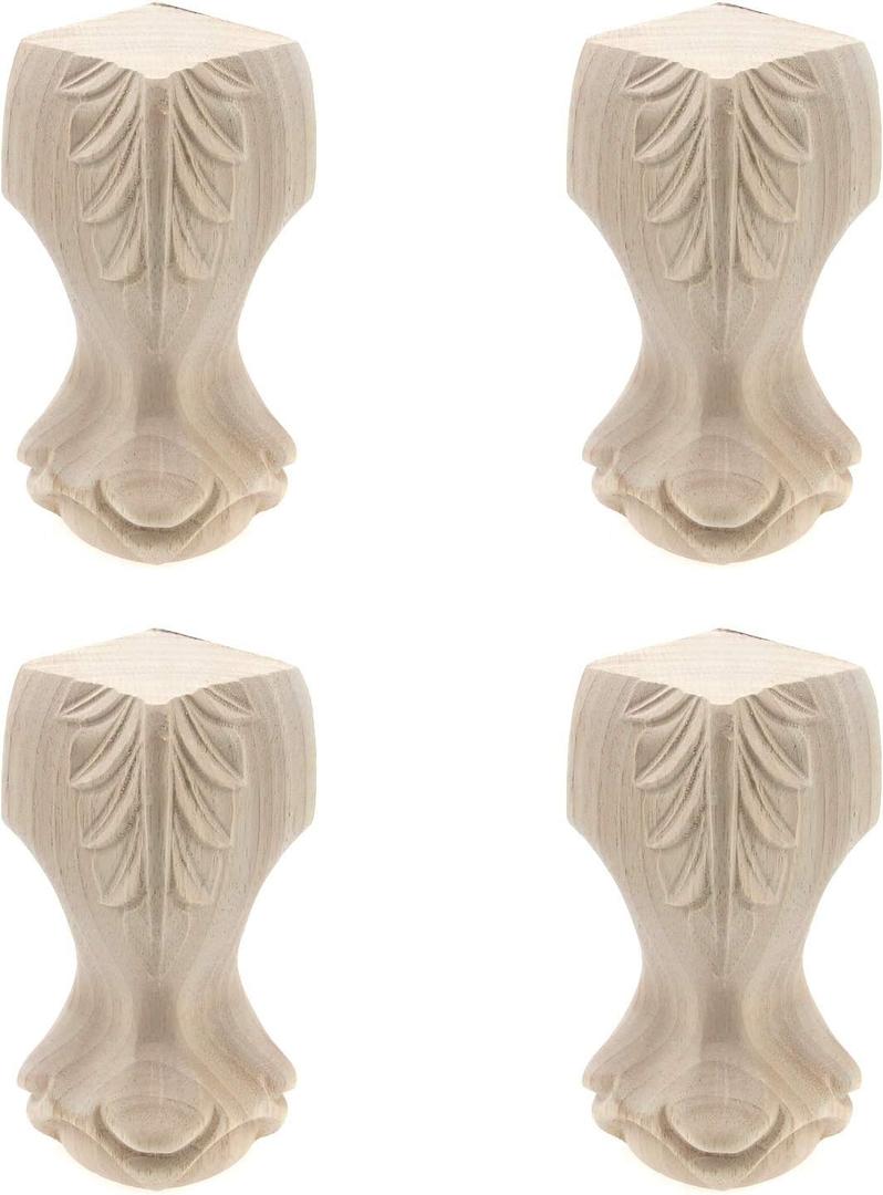 T Tulead 5.9-Inch Wooden Cabinet Feet Furniture Replacement DIY Sofa Feet Couch Ottoman Feet Bookcase Dresser Chair Legs 4-Pack