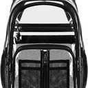 Cusangel Clear TPU XL Backpack,18" See Through Heavy Duty Bookbag,18 x8 x13inch X-Large Capacity Stadiums, warehouses, school and other security check locations(Black)