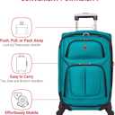 SWISSGEAR Sion Softside Expandable Spinner Luggage Durable Lightweight Travel Suitcase, Teal, Carry-On 21-Inch